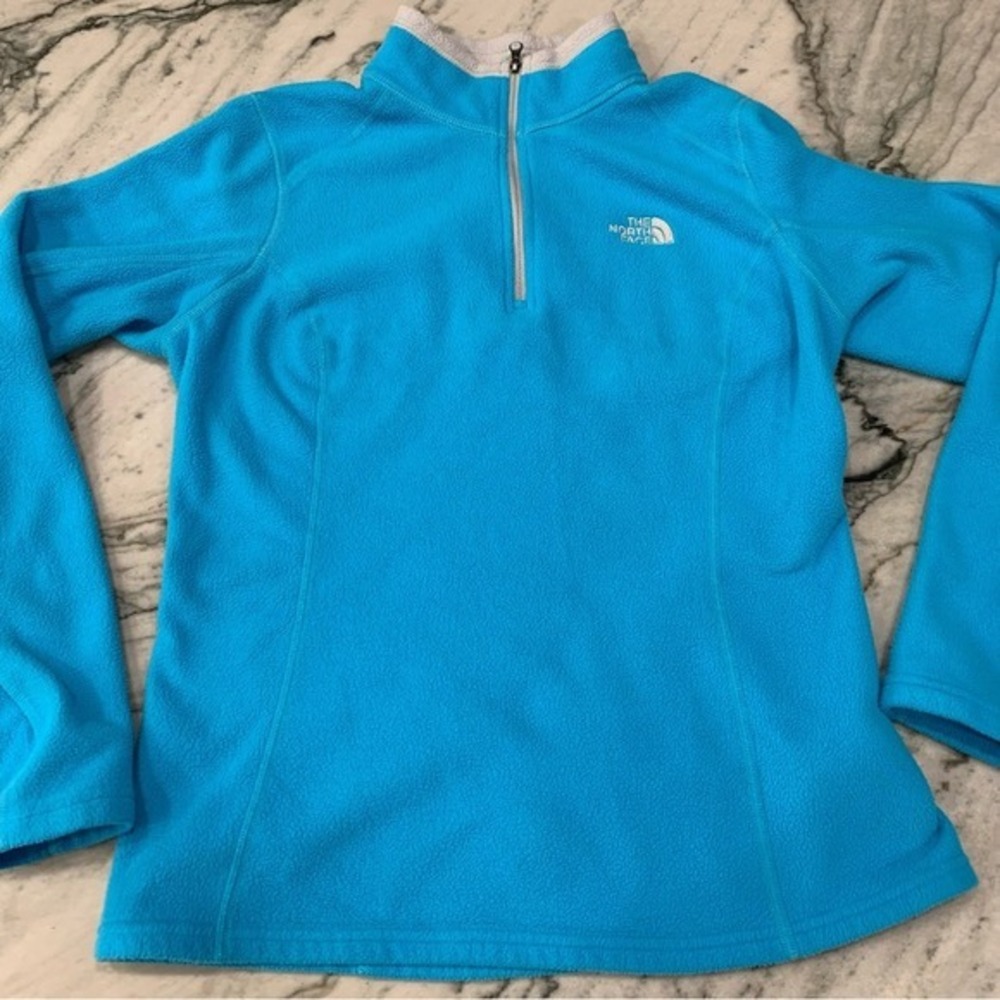 North‎ Face Women's Small Blue 1/4 Zip Pullover Fleece – Soft & Warm Outdoor
